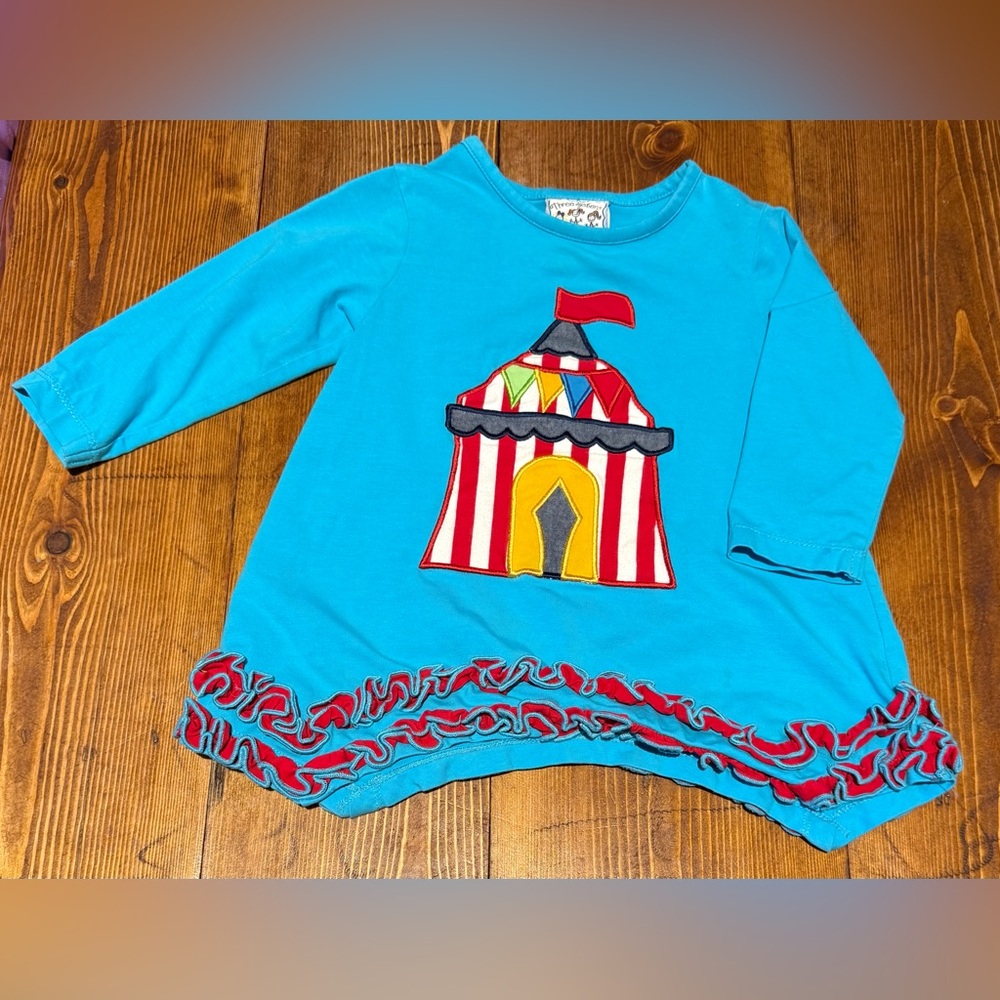 Circus Tent Asymmetrical/Ruffle Top Blue/Red Soze 12m